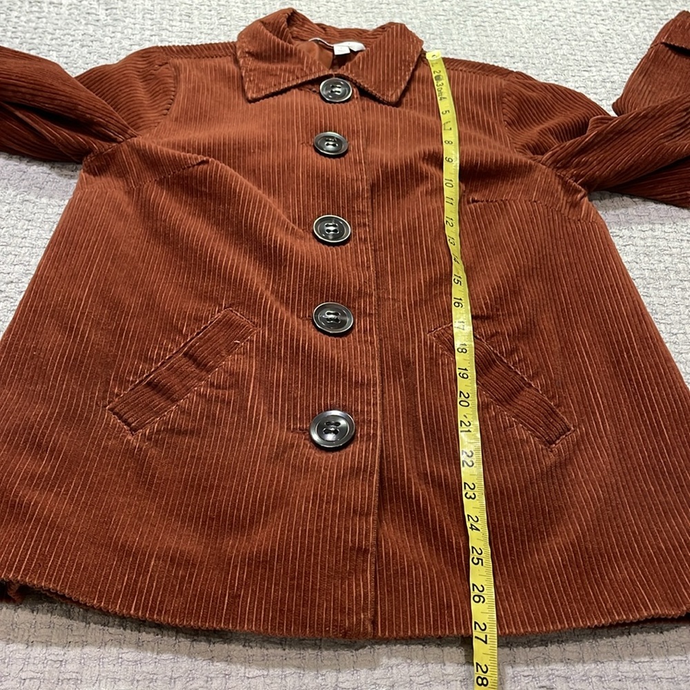 Rust/Brown Corduroy Large Button Swing Jacket Size Small - Picture 15 of 16